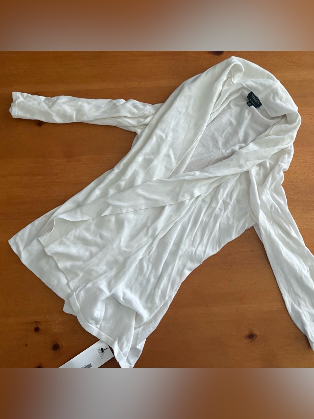 Talbots Women’s Cardigan Sweater, Pima Cotton, Cream, XL